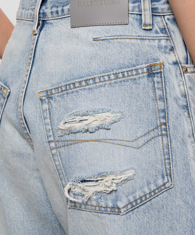 Balenciaga Блакитні джинси з проріхами A001OTTBP48 зображення 5