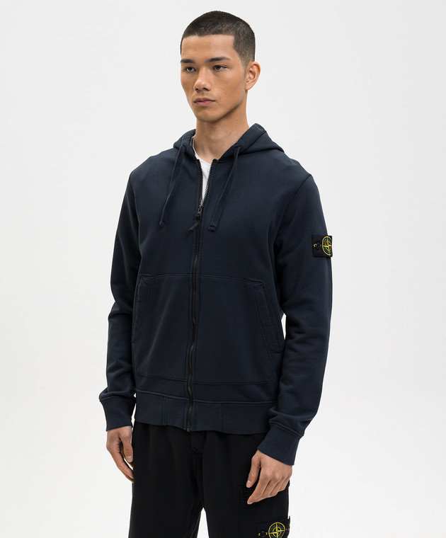 Stone Island Синя спортивна куртка з патчем логотипа L1S156100061S0051 зображення 3