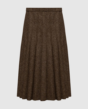 Brunello Cucinelli Коричневая юбка с шерстью MD002G4092