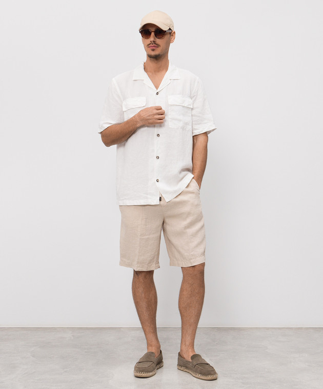 Peserico Бежеві шорти з льону R54235T00D02494 зображення 2