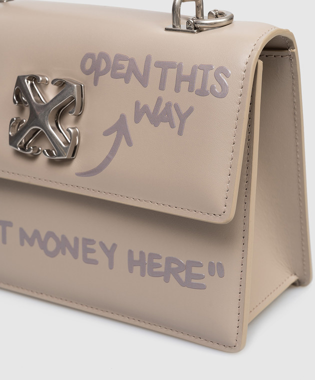 Off-White Бежева шкіряна сумка Jitney 1.4 OWNP062S26LEA001 зображення 4
