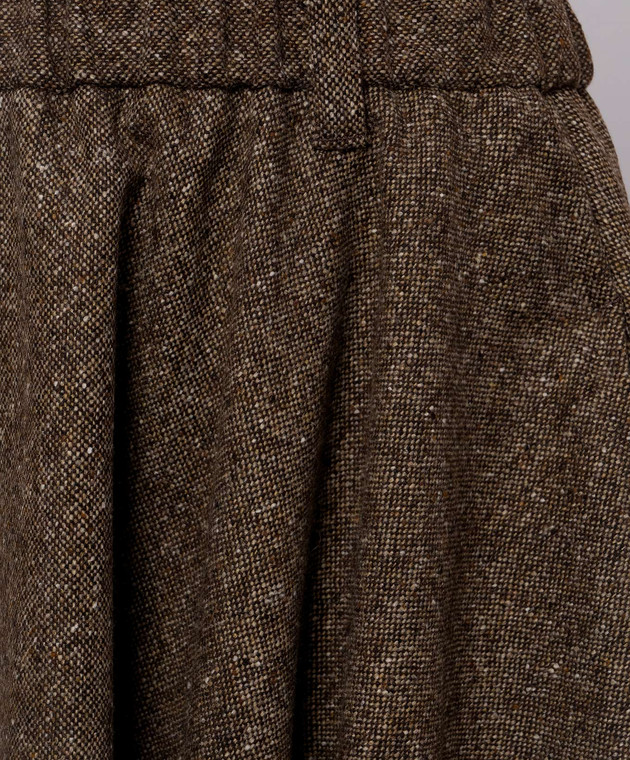 Brunello Cucinelli Коричневая юбка с шерстью MD002G4103 изображение 5
