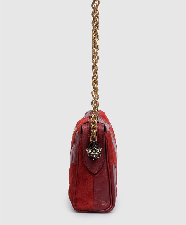 Valentino Червона шкіряна сумка Panthea з кристалами Swarovski 9W2B0S99DED зображення 3