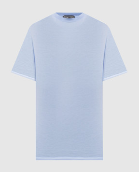 Tom Ford Блакитна футболка з монограмою JCS004JMT012