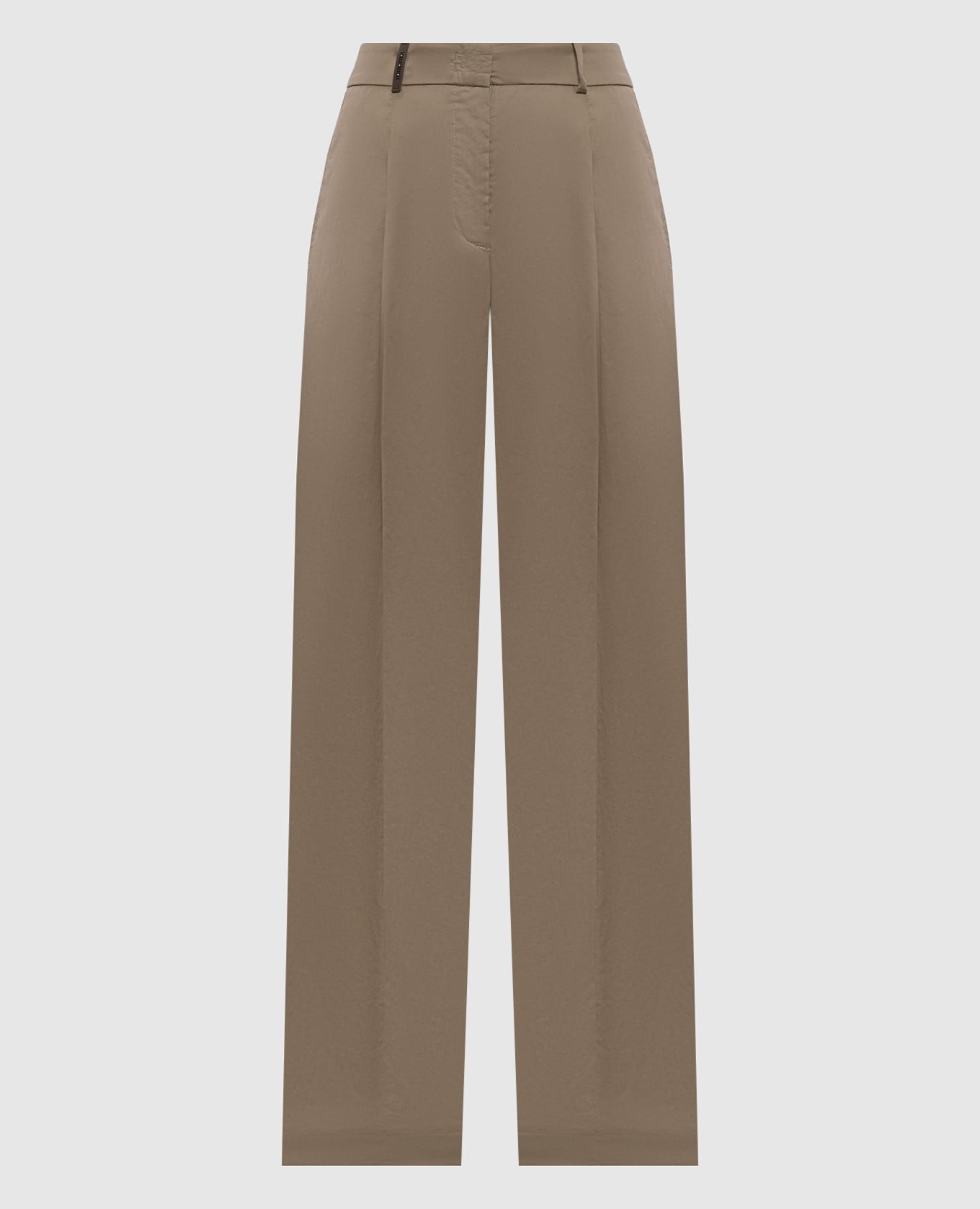 Штани кольору хакі з ланцюжком моніль