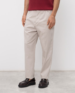 Brunello Cucinelli Бежевые брюки из хлопка M289LH0660