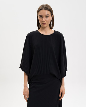 Twinset Чорна блуза з плісуванням 261TE2043