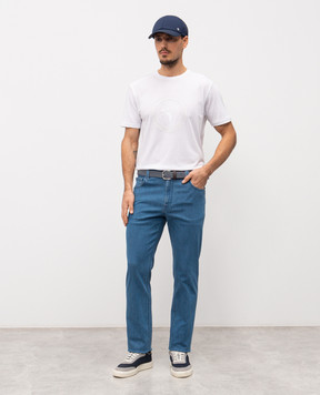 Stefano Ricci Блакитні джинси з вишивкою монограми MFT61B3140TR138L