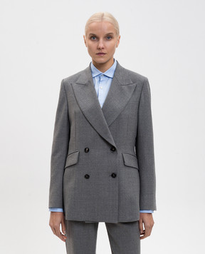 Ballantyne Серый двубортиный жакет из шерсти BLJ016UWUNI