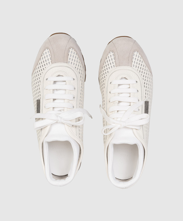 Brunello Cucinelli Білі кросівки зі шкіри оленя MZDKG3236 зображення 4