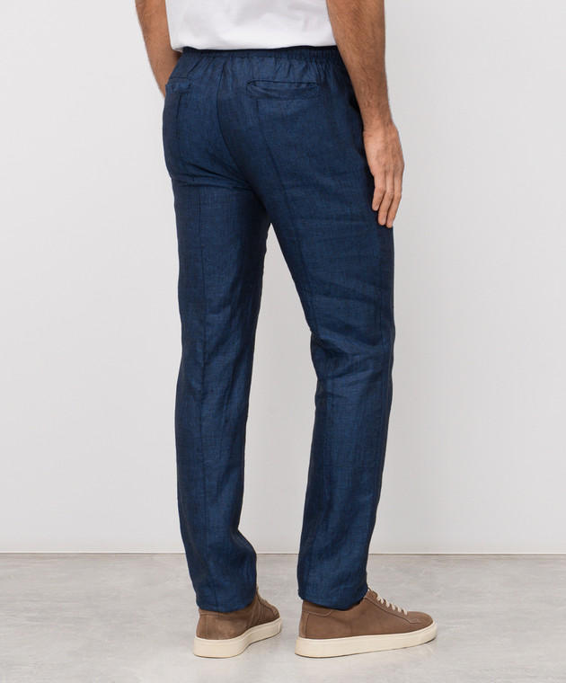 Doriani Cashmere Сині штани з льону P207269NP269782538 зображення 4