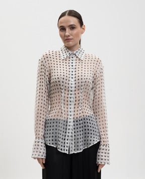 Ermanno Scervino Біла блуза із шовку в горох D482K759XPN