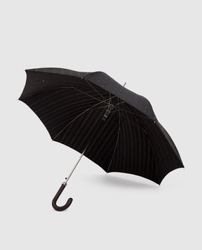 Pasotti Черный зонтик-трость с узором OMITUO478SQ58801