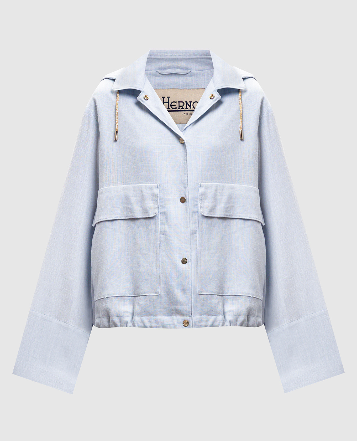 Голубая куртка с льном