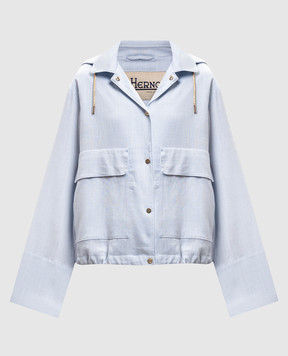 Herno Голубая куртка с льном GI000392D12689