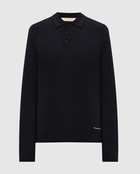 Trussardi Голубое поло из шерсти с контрастной вышивкой логотипа M0788000131NMK639K30
