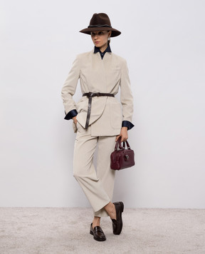 Brunello Cucinelli Синя блуза із шовку MPC59NR516