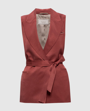 Peserico Красный двубортный жилет с леном A03028A01926