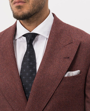 Brunello Cucinelli Синя краватка із шовку у візерунок MI8850018
