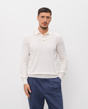 Brunello Cucinelli Бежевое поло с кашемиром MIS806005