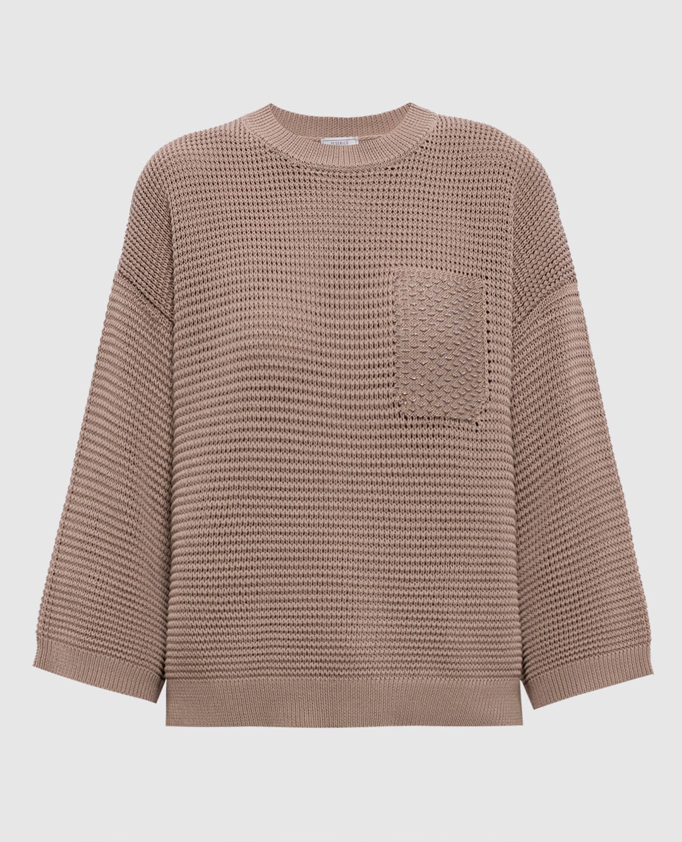 Коричневый джемпер с цепочкой мониль