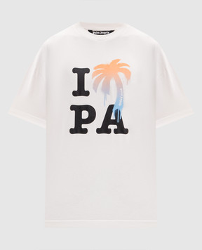 Palm Angels Футболка I Love PA кольору айворі PMAA109S26JER007