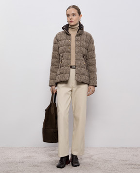 Moncler Коричневая пуховая куртка Antigony с шерстью K20931A00234598WC