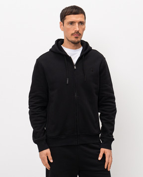 Trussardi Чорна спортивна куртка з вишивкою емблеми G8068000130NMF503F01