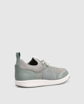 Stefano Ricci Зеленые комбинированные кроссовки с монограммой UZ34E6674TWYSDP