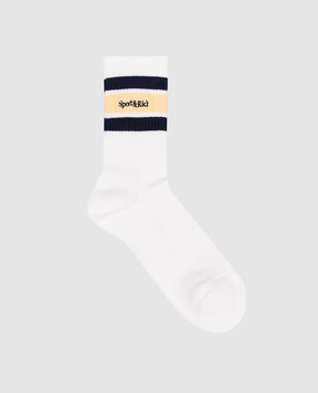 Sporty & Rich Білі шкарпетки Serif з вишивкою логотипа AC00476300WH92