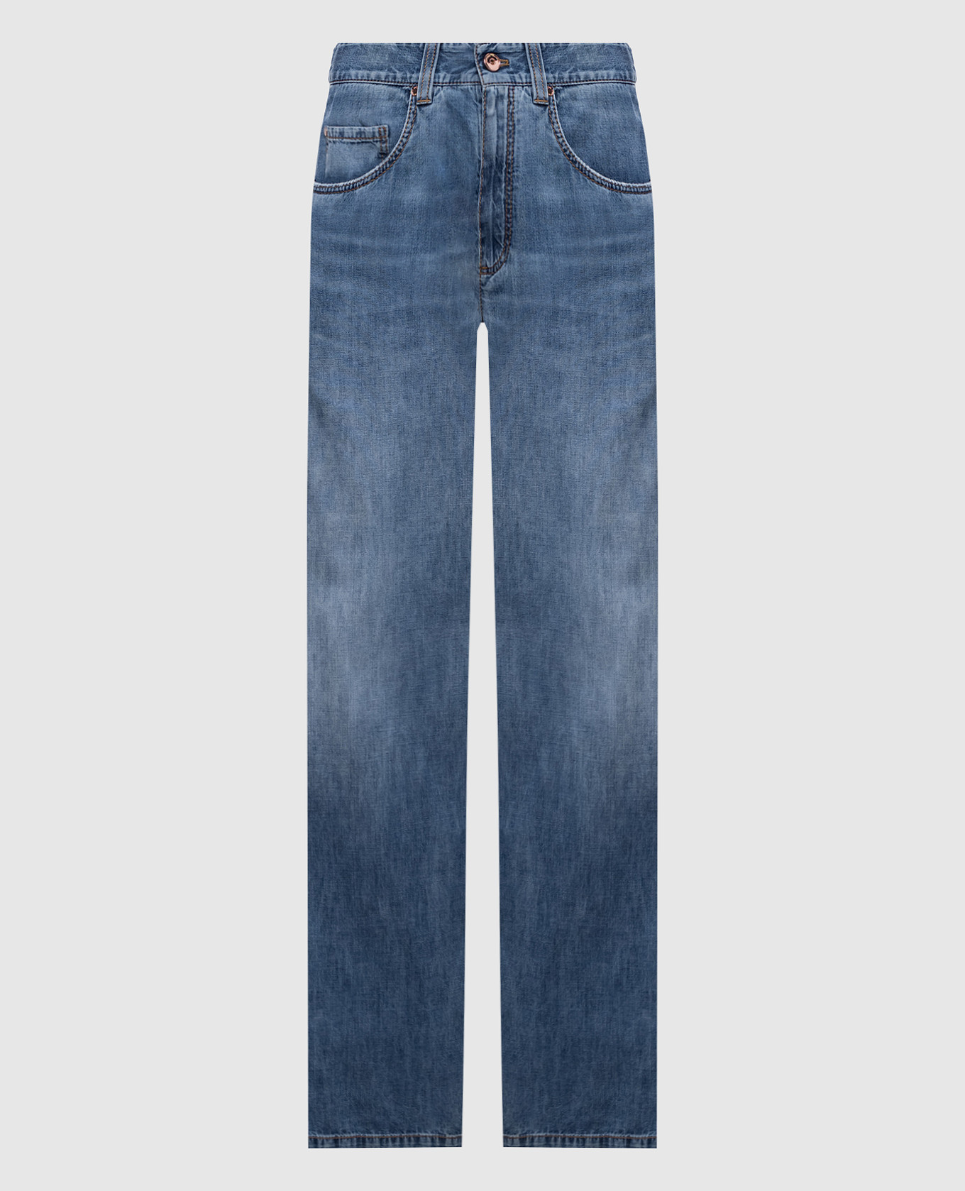 Синие джинсы с логотип патч