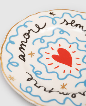 Bitossi Home Белая фарфоровая тарелка для хлеба Heart PAN00101