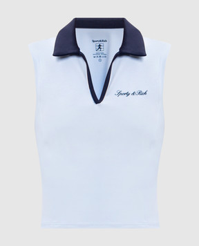 Sporty & Rich Блакитний топ з коміром поло TO02475326BL143
