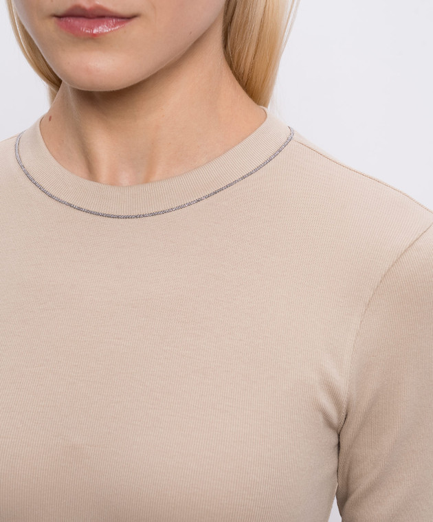 Brunello Cucinelli Бежевый топ с цепочкой мониль MPTC8BJ310 изображение 5