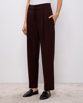 Brunello Cucinelli Бордовые брюки с шерстью с цепочкой мониль MA033P9045