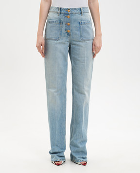 Valentino Голубые джинсы с патчем логотипа 8B0DD23LA92