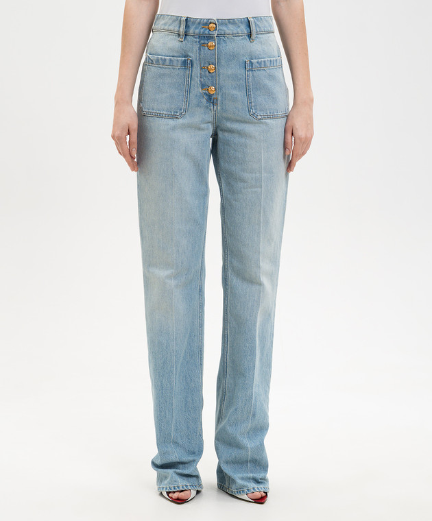 Valentino Блакитні джинси з патчем логотипа 8B0DD23LA92 зображення 3