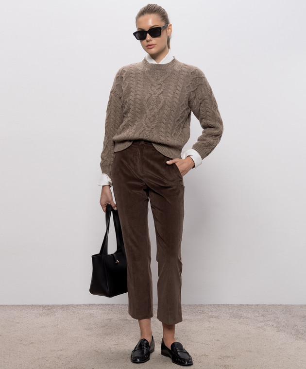 Max Mara Weekend Коричневий светр ALBEN з вовни WKDALBEN зображення 2