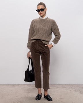 Max Mara Weekend Коричневый свитер ALBEN из шерсти WKDALBEN