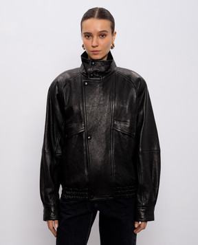 Saint Laurent Чорна шкіряна куртка 798772YCNF2