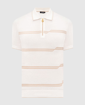 Stefano Ricci Біле поло в смужку K616435P31F26105