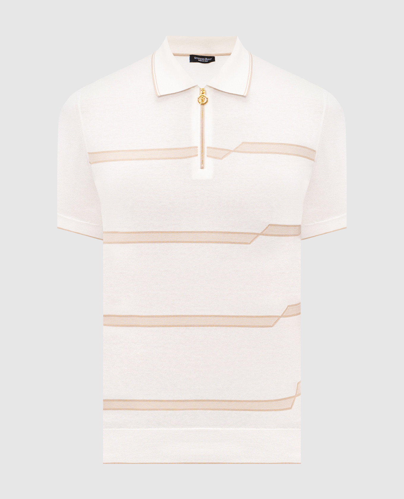 Белое поло в полоску