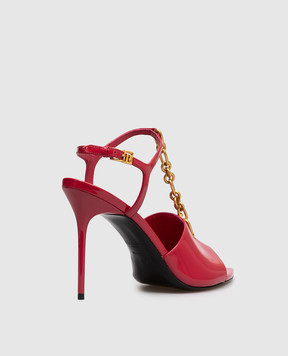 Balmain Рожеві шкіряні босоніжки Sync GN1UH154LNPX