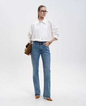 Saint Laurent Блакитні джинси NICO з ефектом потертості 782393Y11CH