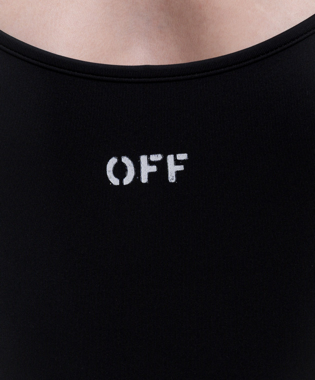Off-White Черная футболка с принтом логотипа 2FA00630T изображение 5