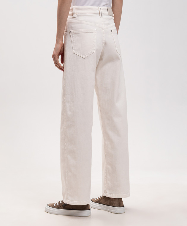 Brunello Cucinelli Джинсы цвета айвори с цепочкой мониль MP137P4021 изображение 4