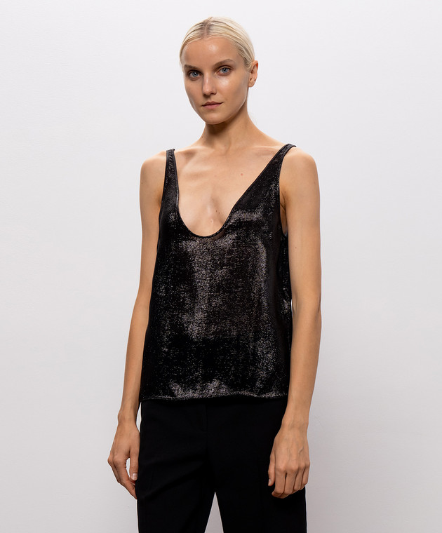 Tom Ford Черный топ с шелком с люрексом TS2179FAX1892 изображение 3