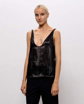 Tom Ford Чорний топ із шовком з люрексом TS2179FAX1892