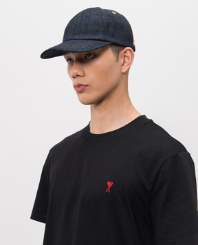 Ami Paris Синяя джинсовая кепка с нашивкой UCP281DE0122