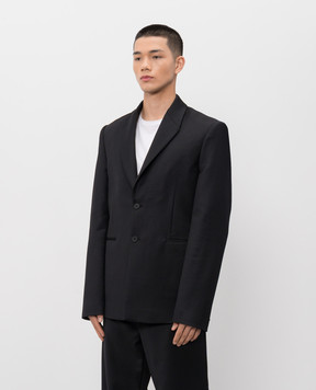 Heliot Emil Черный пиджак Derby из шерсти M04054